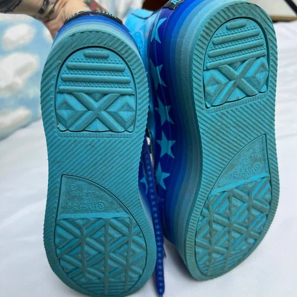 Miley Cyrus Blue Star Platform High Top Converse β’ Womenβs Size 5 πβοΈ - Picture 6 of 9